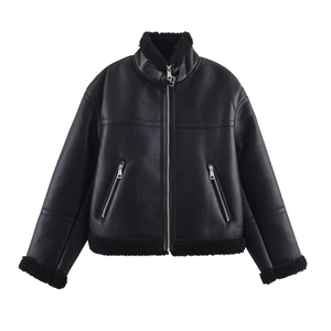 Veste d'hiver 2026 décontractée vintage coupe ample col mandarin réversible épaisse écologique respirante - Product Image 1