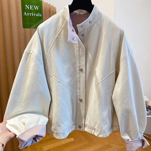 Veste unisexe à col montant 2025 |   Vêtement d'extérieur ample à manches longues pour le printemps et l'automne, style minimaliste pour les trajets quotidiens - Product Image 5