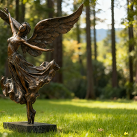 Statue d'ange dansant ailé en bronze, pose de ballet personnalisée, modèle en métal moulé moderne, souvenir publicitaire, anniversaire, artiste