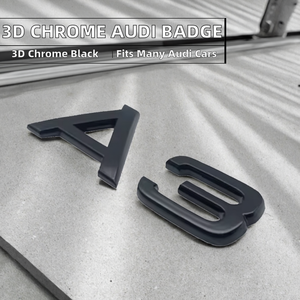 FF FF5108 3D ABS โครเมียมสีดำ สติ๊กเกอร์ติดตราสัญลักษณ์ท้ายรถ สำหรับ Audi A1 A3 A4 A5 A6 A7 A8 Q2 Q3 Q5 Q7 Q8 TT - Product Image 2