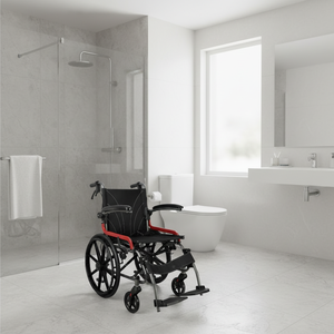 Chaise de toilette à roulettes la plus vendue – Chaise de toilette pour salle de bain, siège confortable, matériau durable, facile à nettoyer, emballage en vrac - Product Image 3
