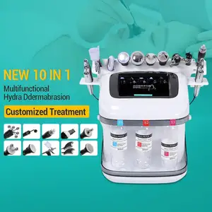 Spa profissional hidro dermabrasion jato de oxigênio 10 em 1 hidra microdermabrasion h2o2 máquina facial com massagem fascial