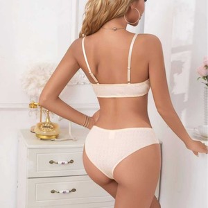 New cross-border trade French-style floral print thin bra and <b>push</b>-up set, cute and girly style - Product Image 2