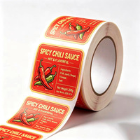 Étiquettes personnalisées en papier couché avec logo, pour sauces piquantes, avec pelliculage et impression offset