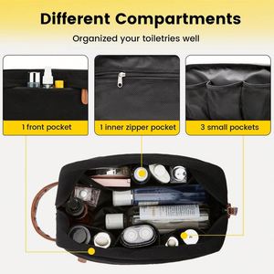 Trousse de Toilette Suspendue Personnalisée pour Hommes, Sac de Voyage Portable en Toile PU Résistant à l'Eau avec Grande Capacité pour le Rasage - Product Image 3