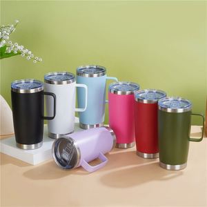 แก้วเก็บความร้อน 20 ออนซ์ สแตนเลสเคลือบสีฝุ่น ปลอดภัยสำหรับเครื่องล้างจาน แก้วกาแฟโลหะ MOQ ต่ำ ขายส่ง ASM26 - Product Image 2