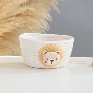 Pinceaux de maquillage ronds animaux mignons organisateur bureau décor à la maison salon Snack Bin bébé jouets coton corde paniers de rangement - Product Image 4
