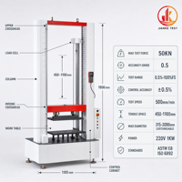 Machine d'essai de rigidité des anneaux 50KN, machine d'essai de flexion des tuyaux, testeur de compression, test de flexibilité des anneaux pour tuyaux PE PVC