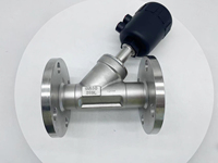 Vanne à siège incliné pneumatique sanitaire en acier inoxydable avec positionneur DN10-DN50 pour gaz à température normale