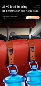 Hot Selling Multifunctional <strong>Car</strong> Seat Back <strong>Hook</strong> Leather Metal Interior Storage and Storage <strong>Car</strong> <strong>Hook</strong> - Product Image 3