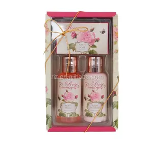 Индивидуальная этикетка, изготовленный на заказ пенный увлажняющий гель для тела, подарочный набор для ванны, ароматическое освещение, лосьон для тела с розовым ароматом