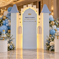 Toile de fond en acrylique blanche pour fête d'anniversaire, toile de fond murale pour décoration d'événements sur le thème du prince et de la princesse