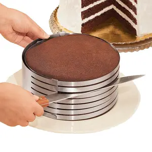 Edelstahl verstellbar Back geschirr Layer Cake Slicer 6-8 Zoll Kuchen ringe Backform Mousse Ringe kreisförmige Kuchen form