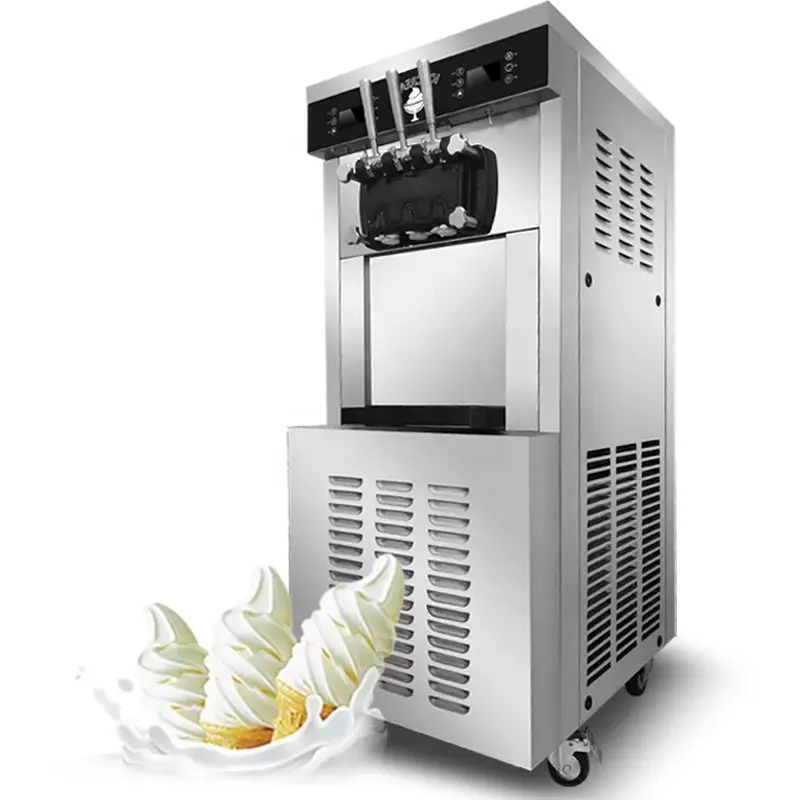 Chất lượng cao mềm phục vụ 3 hương vị Sử dụng bán hàng tự động máy sữa chua đông lạnh/Máy làm kem để bán với hiệu suất siêu