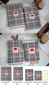 LABON - Diario de Tela con Parches a Cuadros, Recargable, Cuaderno Bordado, Agenda con Cubierta de Tela, Planificador de Viajes, <span class=keywords><strong>Libro</strong></span> A5 A6, Regalo para Ella - Product Image 5