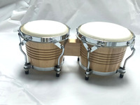 Tambour Bongo Africain en Bois d'Érable Couleur Bois 6/7 Pouces CIK/OEM ZHB-108 Fabriqué en Chine Emballage en Carton
