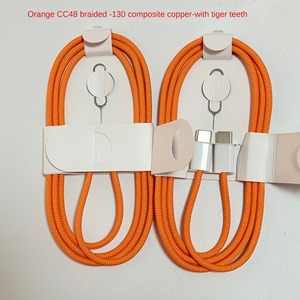 สายชาร์จเร็วแบบถัก 60W USB-C to USB-C <span class=keywords><strong>130</strong></span> เส้นทองแดง สำหรับ <span class=keywords><strong>iPhone</strong></span> 15 17 <span class=keywords><strong>Pro</strong></span> Max CC48 คุณสมบัติความเร็วสูง - Product Image 6