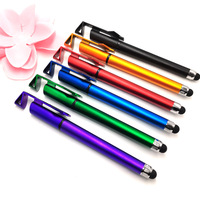 Support de téléphone portable multifonctionnel à écran tactile, stylo à encre gel plastique 0,5 mm avec impression de code QR et logo personnalisé