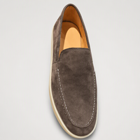 Mocassins en daim pour hommes, chaussures décontractées à enfiler, semelle plate en crêpe, chaussures de conduite, chaussures bateau pour hommes