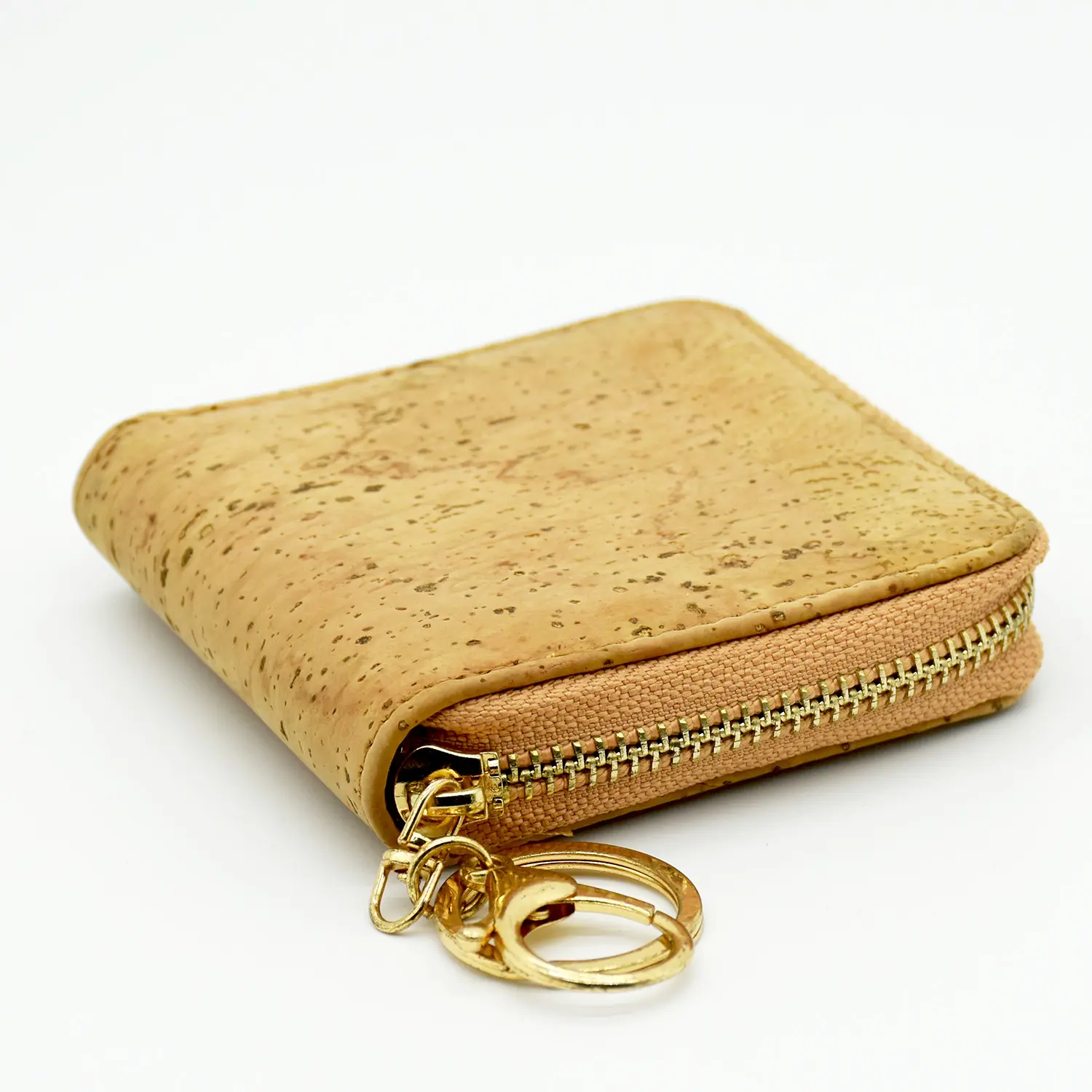 Wholesale Original Wood Leather Wallets Slim Short Cork Coin Wallet Zip Mens Cork Leather Men Wallet