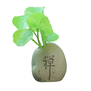 Pennywort Artificial Plant <b>Ceramic</b> <b>Pot</b> Car Ornament Indoor Decor High Simulation Leaves - Product Image 4