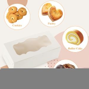 Scatole per Biscotti Bianche con Finestra, Scatole per Torte, Dolci, Dessert, Muffin e Ciambelle - Product Image 4