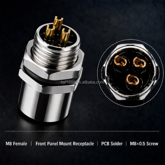 M8 Industrial Circular Connector 3/4/5/8 Pin Male Female Waterproof IP67 Panel Mount PCB Sensor Power Automation