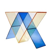 Table console haute en acrylique moderne arc-en-ciel sur mesure en gros, table d'entrée, longue table TV, table d'appoint avec revêtement UV