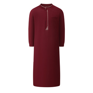 Nouvelle Thawb/Jalabiya longue noire brodée en polyester pour <span class=keywords><strong>homme</strong></span>, style ethnique marocain, confortable et décontractée, modèle 2026, vente chaude transfrontalière - Product Image 4