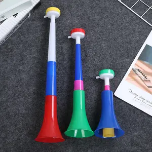 Trombón de plástico publicitario personalizado al por mayor, Trompeta a granel, juguete Vuvuzela para eventos de fútbol, cuerno de aficionado al fútbol, Vuvuzela