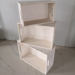Juego de Cajas de Almacenamiento Rectangulares de Madera, Bandejas Encajables Pintadas de Blanco para Organización del Hogar, Uso Decorativo DS-1113 - Product Image 2