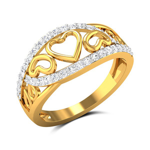 Anello Delicato a Cuore Cavo per Donne, Fede Nuziale Creativa con Cuori Intrecciati, Gioiello Romantico per Uso Quotidiano e Feste - Product Image 2
