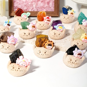 Figura <span class=keywords><strong>de</strong></span> cristal natural en bruto DIY, doce signos del zodíaco, pequeña decoración <span class=keywords><strong>de</strong></span> mesa, linda y pequeña - Product Image 2
