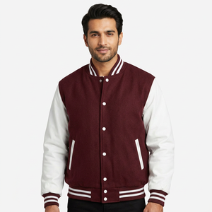 Custom High Quality Fleece Blank Bomber Unisex Sport Fall Plain <b>Baseball</b> <b>Jackets</b> <b>Mens</b> Black Varsity <b>Jacket</b> <b>Men</b> - Product Image 1