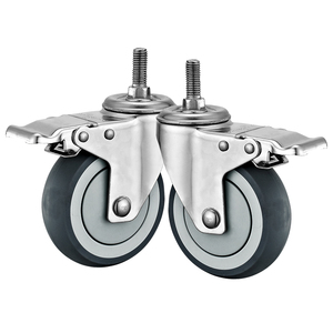 75mm 100mm 125mm Edelstahl-Gewindes tiel rollen Standard TPR Lenk rollen Handwagen Anti-Rost-Rollen - Product Image 5