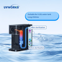 Stérilisateur UVWORKS à LED UVC entièrement immergée, à filetage, pour réservoirs d'eau de taille moyenne (5 à 10 L), performance stable