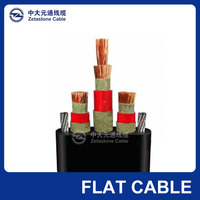 Cable de control plano de núcleos múltiples al por mayor cable de cobre desnudo trenzado fino cable de elevación de potencia aislado de PVC especial