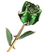 Véritable rose galaxie trempée en or 24 carats faite à la main pour la Saint-Valentin et la fête des mères Idée cadeau unique