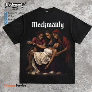 เสื้อยืดแขนสั้นผู้ชาย Meckmanly ผ้าฝ้าย 100% คอกลม พิมพ์ลายรูปภาพ ทรงโอเวอร์ไซส์ สไตล์สตรีท ลำลอง - Product Image 2