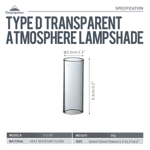 Campingmoon forme droite vintage <span class=keywords><strong>camping</strong></span> lumière <span class=keywords><strong>gaz</strong></span> lanterne abat-jour transparent <span class=keywords><strong>verre</strong></span> <span class=keywords><strong>gaz</strong></span> extérieur <span class=keywords><strong>lampe</strong></span> abat-jour - Product Image 3