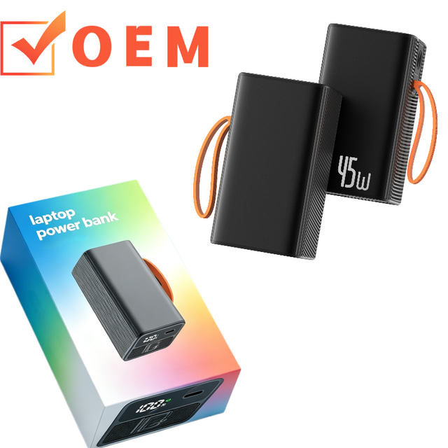 New Trending Product Outdoor 10000mah Power Bank with Cable Portable PD 45W Fast Charging Laptop Power Bank for Macbook