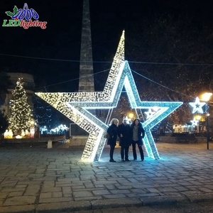 Riesige LED-Stern- und Torbogen-Beleuchtung Maßgefertigte Weihnachtsmotiv-Dekoration Handgefertigter Eisenrahmen Große Außendekoration - Product Image 6