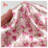 Tissu satiné 100% polyester de luxe, tissé sur mesure, imprimé floral, pour robe femme