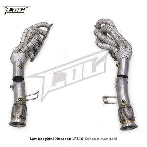 Tête de course automatique pour Lamborghini <span class=keywords><strong>Gallardo</strong></span> LP550/LP560/LP570/LP580/LP610 V10 5.2L 2010-2014 bouclier thermique 304 tuyau collecteur d'échappement - Product Image 6