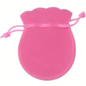 Pochette cadeau en velours ronde de 9*12 cm pour bijoux, avec impression de logo - Product Image 6