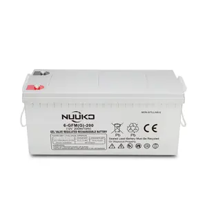 Nuuko Gel Batterie 12V 200 AH Solaire Acide Plomb Batterie 100AH 150AH 200AH Pour Systèmes Solaires