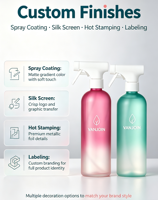 Bouteille pompe en verre Boston ronde vide personnalisée de 500 ml pour lotion corporelle, après-shampoing, savon liquide, shampoing, avec boîte cadeau – Vente en gros