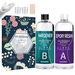 Crystal <b>Clear</b> Fast Curing Epoxy Resin AB Glue High Transparent Casting Resin For DIY Craft River <b>Table</b> Jewelry Making - Product Image 1