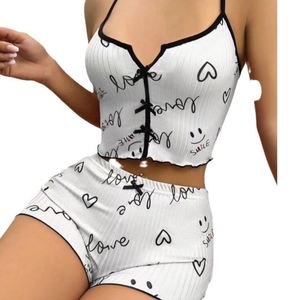 Nieuwe 2025 Damesshort Met Hemdje Melkzijde Pyjama Set Tweedelige Pyjamaset - Product Image 2