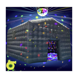 Evento comercial negro PVC portátil patio trasero fiesta casa inflable <span class=keywords><strong>club</strong></span> nocturno LED discoteca luz inflable <span class=keywords><strong>club</strong></span> nocturno cubo tienda - Product Image 4